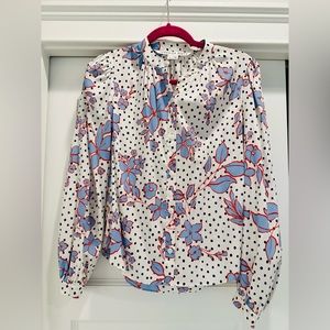 Veronica Beard floral silk blouse